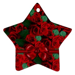 Floral Flower Pattern Art Roses Ornament (Star)