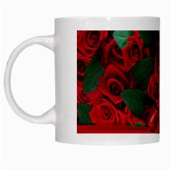 Floral Flower Pattern Art Roses White Mugs