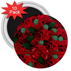 Floral Flower Pattern Art Roses 3  Magnets (10 pack) 