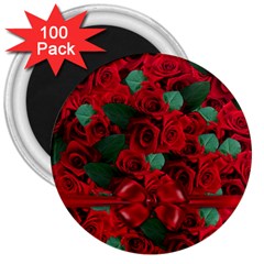 Floral Flower Pattern Art Roses 3  Magnets (100 Pack) by Sapixe