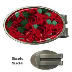 Floral Flower Pattern Art Roses Money Clips (Oval) 