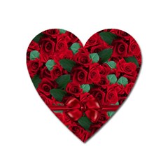 Floral Flower Pattern Art Roses Heart Magnet