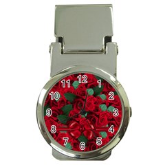 Floral Flower Pattern Art Roses Money Clip Watches