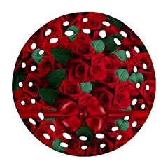 Floral Flower Pattern Art Roses Ornament (Round Filigree)