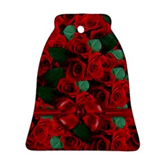 Floral Flower Pattern Art Roses Bell Ornament (Two Sides)