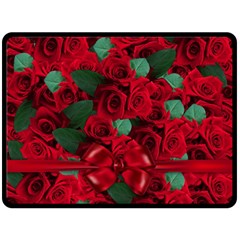 Floral Flower Pattern Art Roses Double Sided Fleece Blanket (Large) 