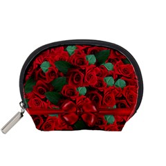 Floral Flower Pattern Art Roses Accessory Pouches (Small) 