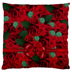 Floral Flower Pattern Art Roses Large Flano Cushion Case (One Side)