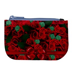 Floral Flower Pattern Art Roses Large Coin Purse