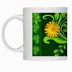 Background Texture Green Leaves White Mugs by Sapixe