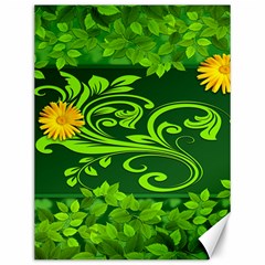 Background Texture Green Leaves Canvas 12  X 16   by Sapixe