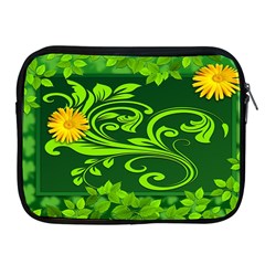 Background Texture Green Leaves Apple Ipad 2/3/4 Zipper Cases