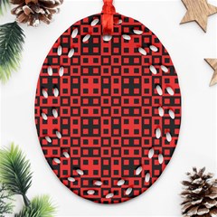 Abstract Background Red Black Oval Filigree Ornament (two Sides) by Sapixe