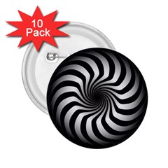 Art Optical Black White Hypnotic 2 25  Buttons (10 Pack)  by Sapixe