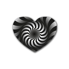 Art Optical Black White Hypnotic Heart Coaster (4 Pack)  by Sapixe