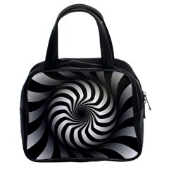 Art Optical Black White Hypnotic Classic Handbags (2 Sides) by Sapixe