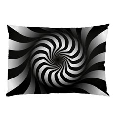 Art Optical Black White Hypnotic Pillow Case by Sapixe