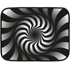 Art Optical Black White Hypnotic Fleece Blanket (mini) by Sapixe