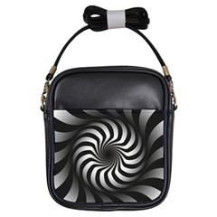 Art Optical Black White Hypnotic Girls Sling Bags by Sapixe