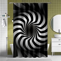 Art Optical Black White Hypnotic Shower Curtain 48  X 72  (small)  by Sapixe