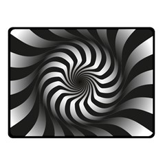 Art Optical Black White Hypnotic Double Sided Fleece Blanket (small)  by Sapixe