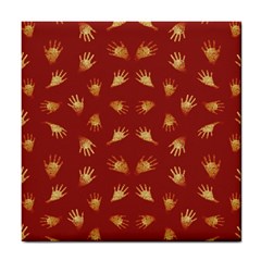 Primitive Art Hands Motif Pattern Tile Coasters by dflcprints