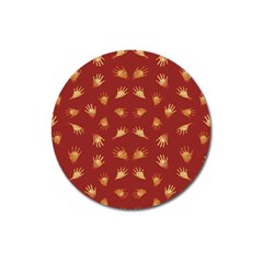 Primitive Art Hands Motif Pattern Magnet 3  (round) by dflcprints