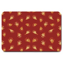 Primitive Art Hands Motif Pattern Large Doormat  by dflcprints