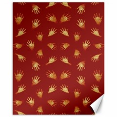 Primitive Art Hands Motif Pattern Canvas 11  X 14   by dflcprints