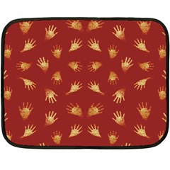 Primitive Art Hands Motif Pattern Fleece Blanket (mini) by dflcprints