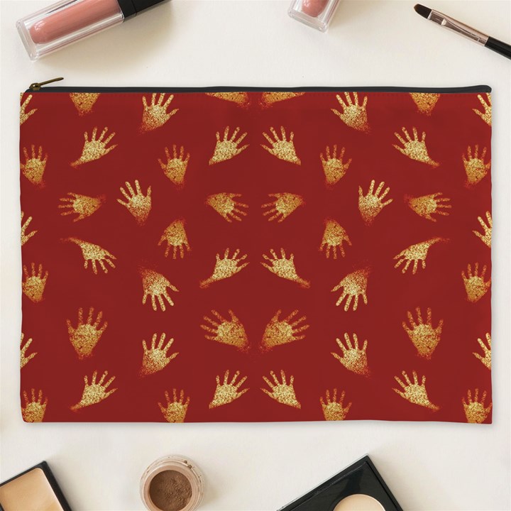 Primitive Art Hands Motif Pattern Cosmetic Bag (XXXL) 