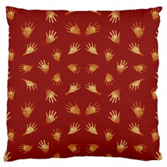 Primitive Art Hands Motif Pattern Large Flano Cushion Case (one Side) by dflcprints