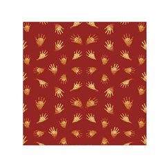 Primitive Art Hands Motif Pattern Small Satin Scarf (square) by dflcprints