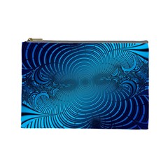 Background Brush Particles Wave Cosmetic Bag (large)  by Sapixe