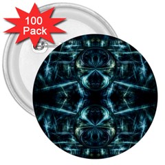 Abstract Fractal Magical 3  Buttons (100 Pack)  by Sapixe