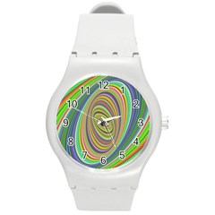 Ellipse Background Elliptical Round Plastic Sport Watch (m) by Sapixe