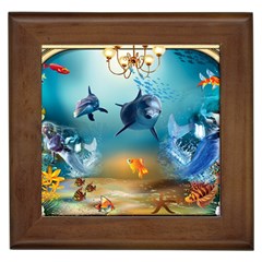 Dolphin Art Creation Natural Water Framed Tiles