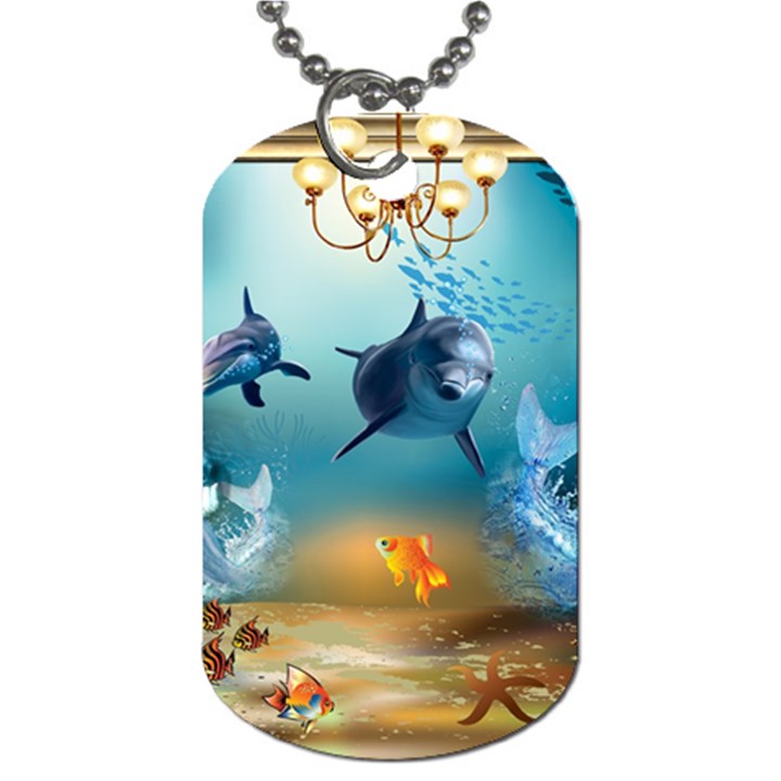 Dolphin Art Creation Natural Water Dog Tag (Two Sides)