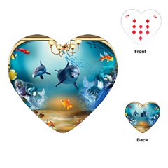 Dolphin Art Creation Natural Water Playing Cards (heart)  by Sapixe