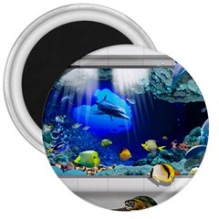 Dolphin Art Creation Natural Water 3  Magnets by Sapixe