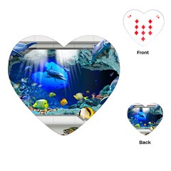 Dolphin Art Creation Natural Water Playing Cards (heart)  by Sapixe