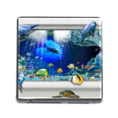 Dolphin Art Creation Natural Water Memory Card Reader (square) by Sapixe