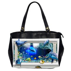 Dolphin Art Creation Natural Water Office Handbags (2 Sides)  by Sapixe