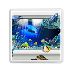 Dolphin Art Creation Natural Water Memory Card Reader (square)  by Sapixe