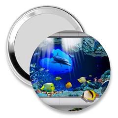 Dolphin Art Creation Natural Water 3  Handbag Mirrors by Sapixe