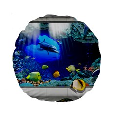 Dolphin Art Creation Natural Water Standard 15  Premium Round Cushions by Sapixe