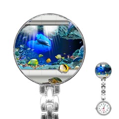 Dolphin Art Creation Natural Water Stainless Steel Nurses Watch by Sapixe