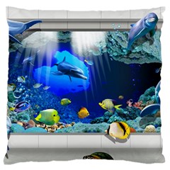 Dolphin Art Creation Natural Water Standard Flano Cushion Case (one Side) by Sapixe