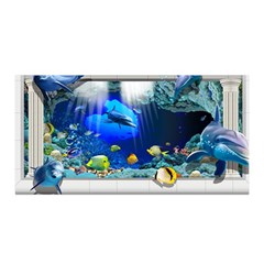 Dolphin Art Creation Natural Water Satin Wrap by Sapixe