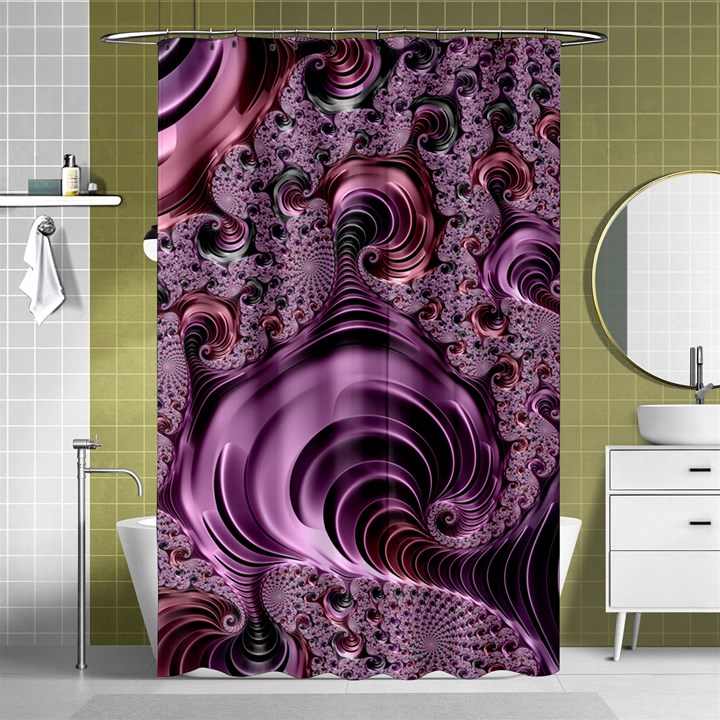 Purple Abstract Art Fractal Shower Curtain 48  x 72  (Small) 